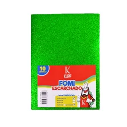 Foamy Escarchado En 1/8 Color Verde Limón 10 Unidades