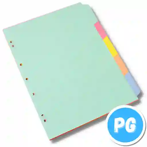 Paquete De Separadores Para Carpeta O Folder En Cartulina Tonos Pastel X5 Unds Tamaño Oficio