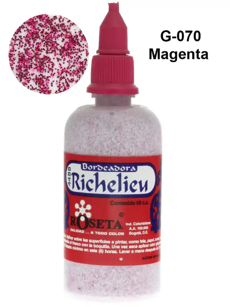 Roseta Bordeador Pintura Escarchada - Magenta, 65cc