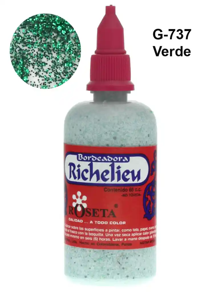 Roseta Bordeador Pintura Escarchado - Verde, 65cc