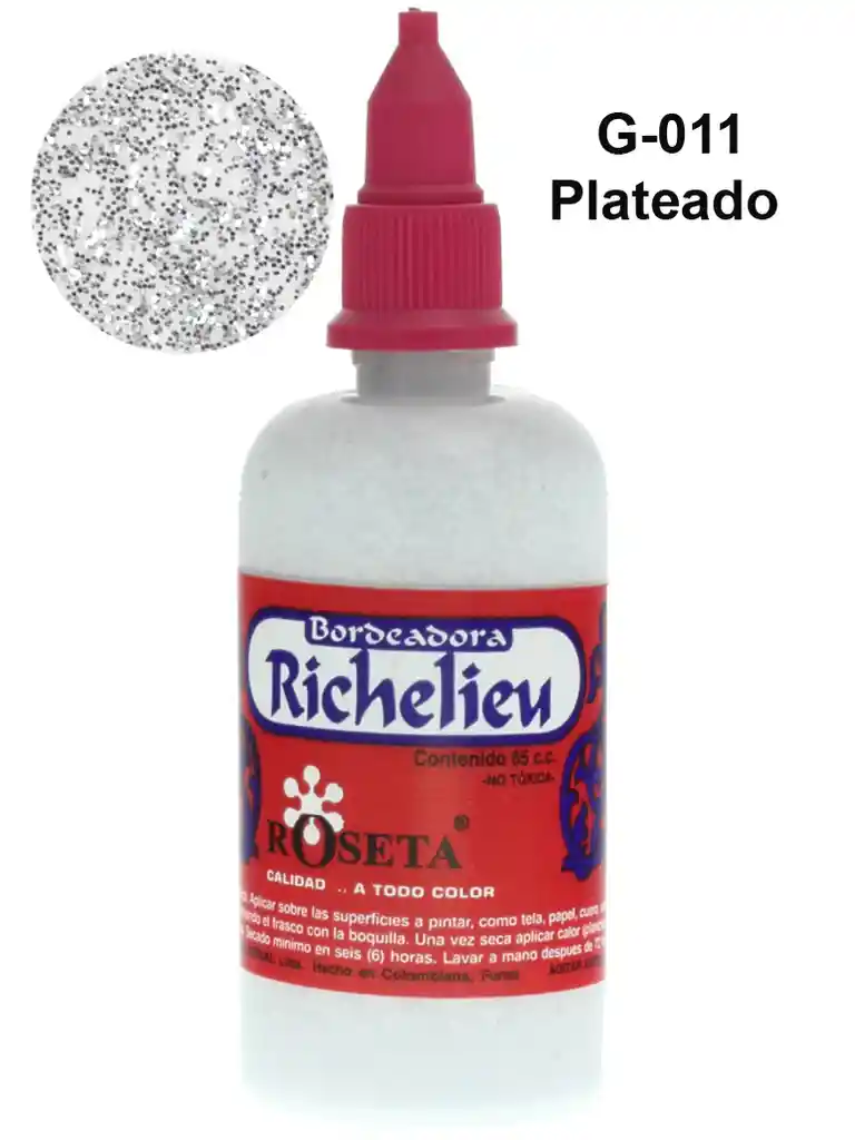 Roseta Bordeador Pintura Escarchado - Plateado, 65cc