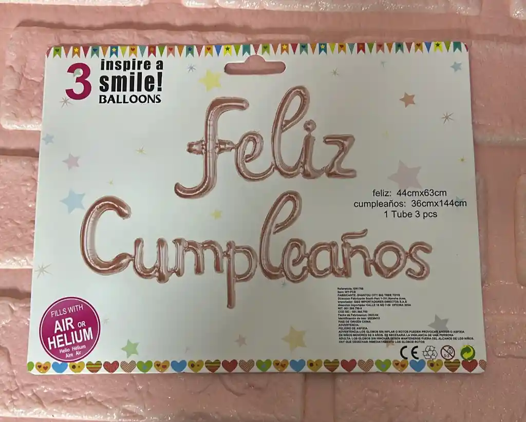 Letrero Feliz Cumpleaños Rosado Inflable Letra Cursiva Medidas Feliz 44 Cm X 63 Cm Cumpleaños 36cm X 144cm