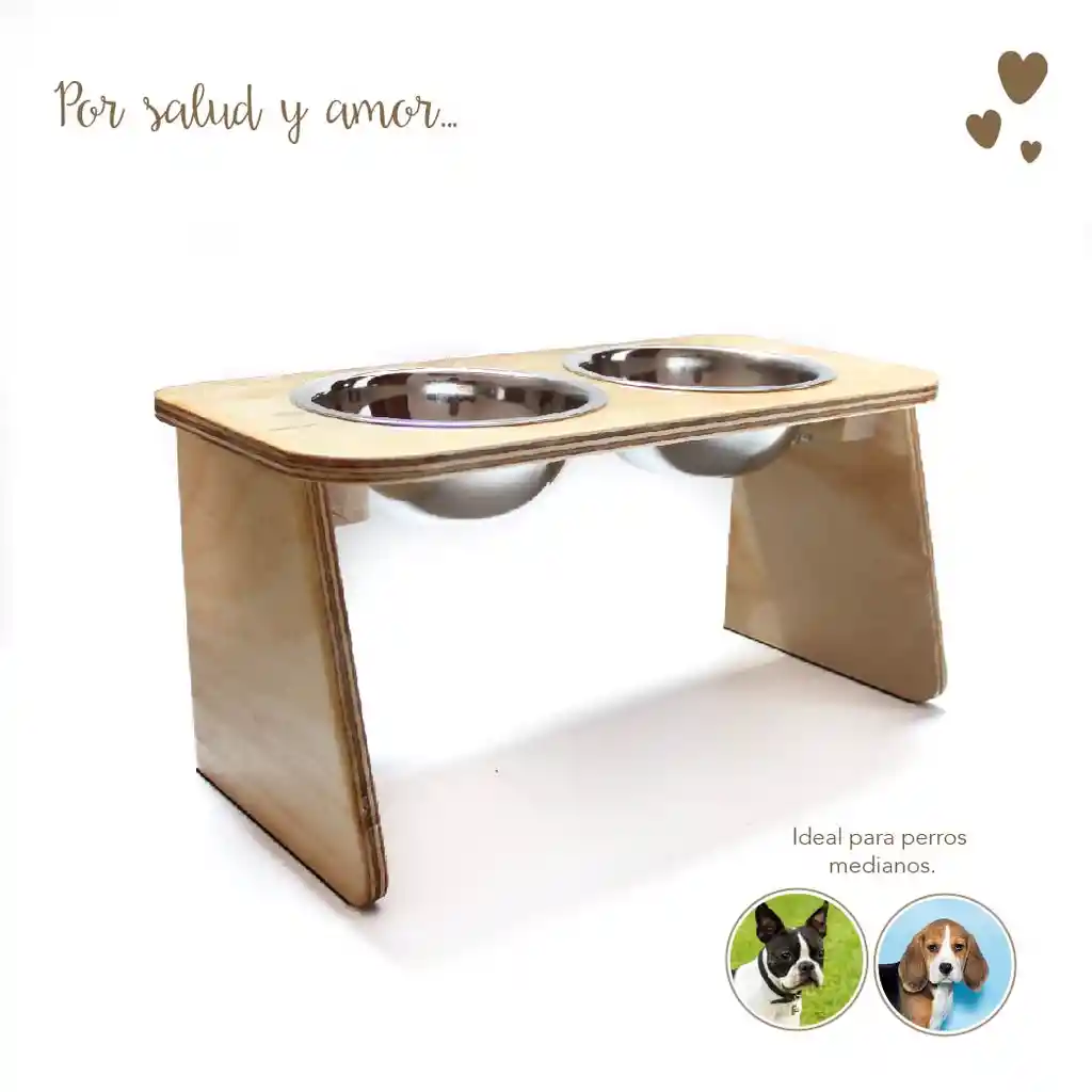 Comedero / Bebedero Wood Elevado - Medinao