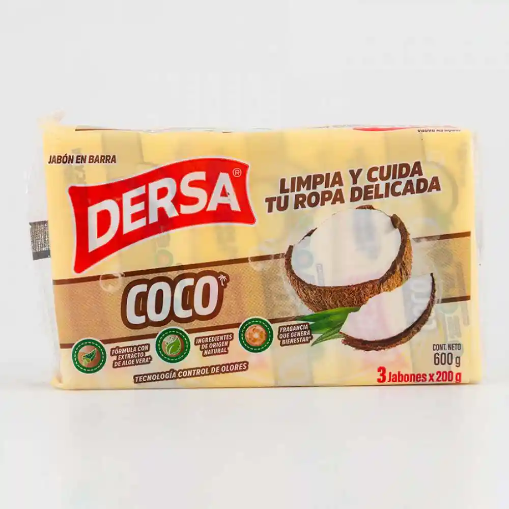 Jabon Coco En Barra 3 Und 600 Gr