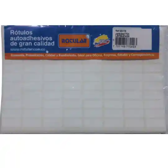 Rotulo Adhesivo 20-08 Rectangular Blanco