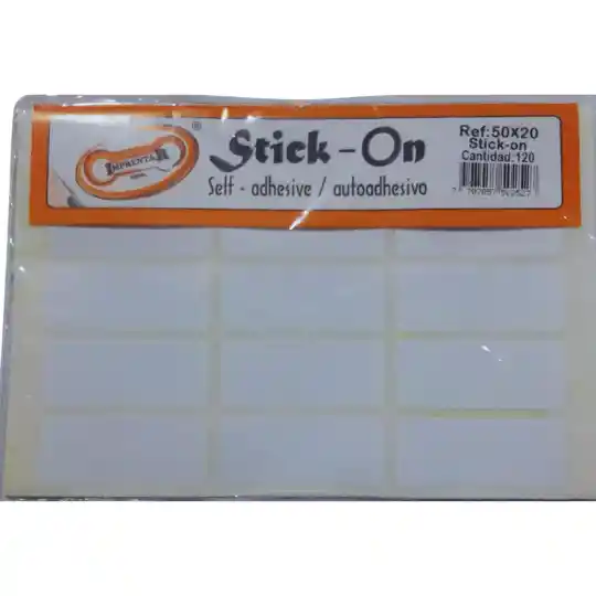 Rotulo Adhesivo 50-20 Rectangular Blanco