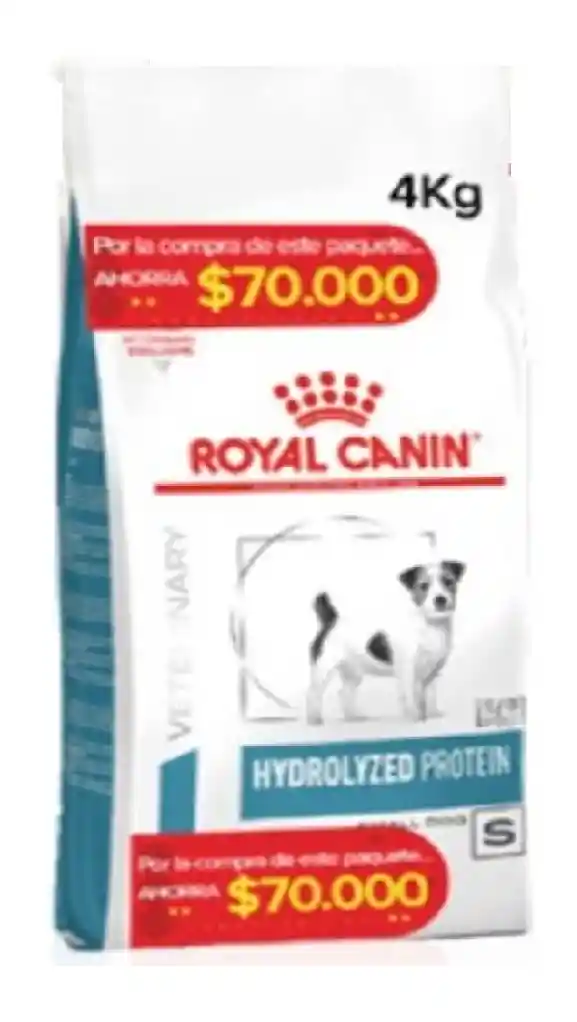 Royal C. Perro Hydrolized P. Small X 4kg Bono