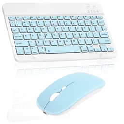 Combo Teclado Y Mouse Bluetooth | Android/windows/mac | Celeste