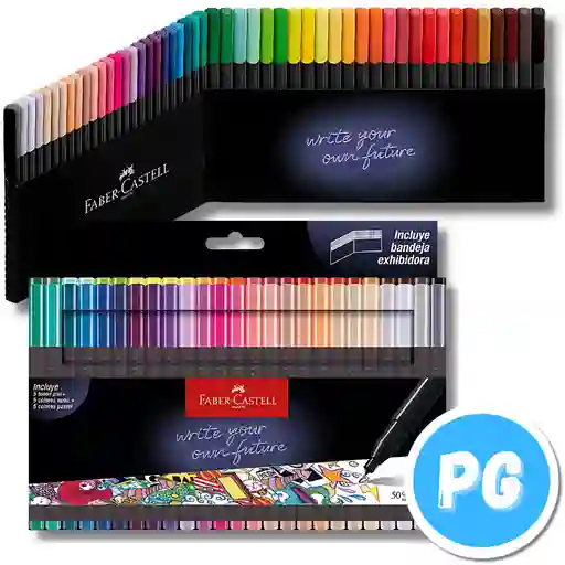 Caja De Micropuntas Faber Castell Grip X50 Unds Surtido