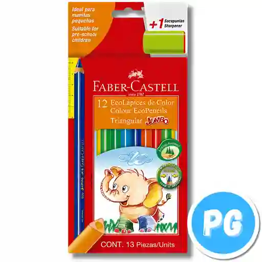 Caja Colores Faber Castell Jumbo X12 Unipunta