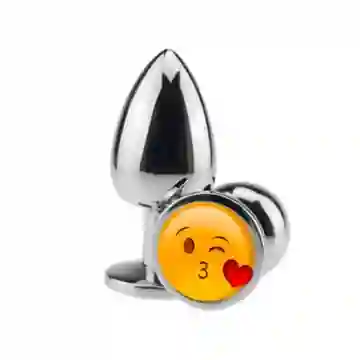 Plug Anal Metálico Talla S Emoji Beso