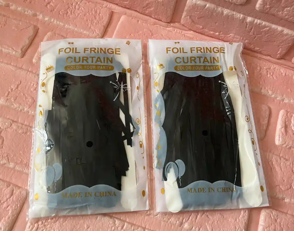 Cortina Cumpleaños Metalizada Negra 1m X 2m