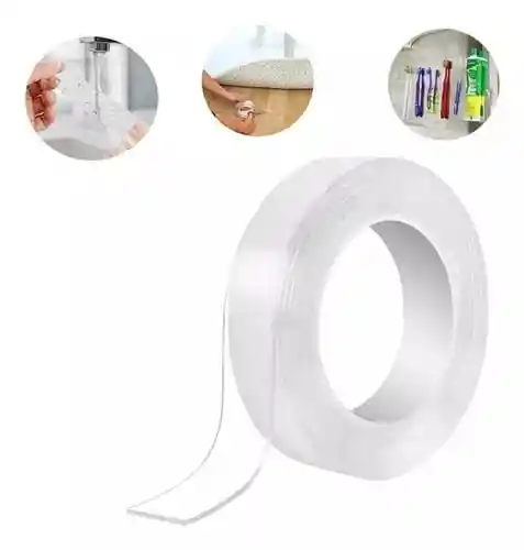 Cinta Adhesiva Doble Faz Transparente/ 1cm / 1.50 Metros De Largo