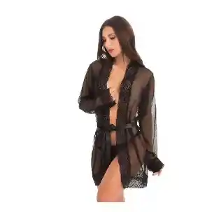 Kimono Fantasía Negro Talla Unica