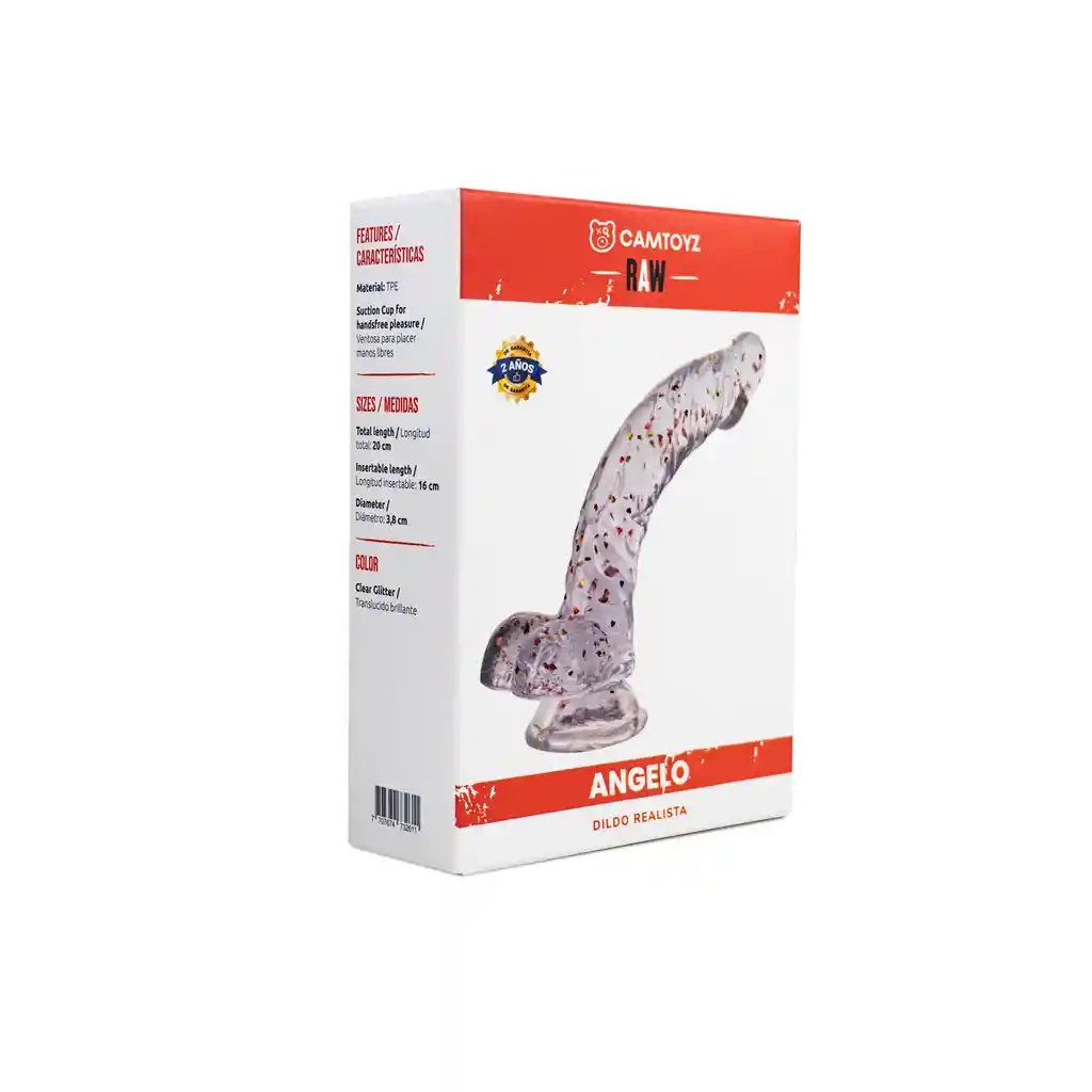 Dildo Realista Raw Angelo Transparente 20 Cm Camtoyz