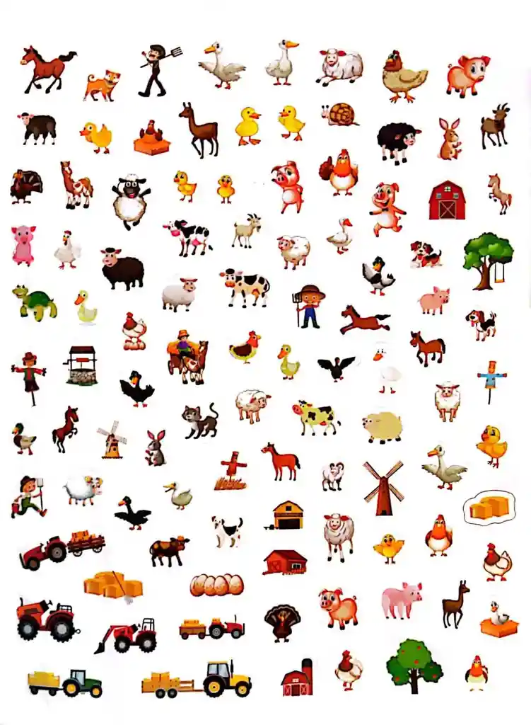 Libro Infantil Colorear Animales De La Granja Con Stickers