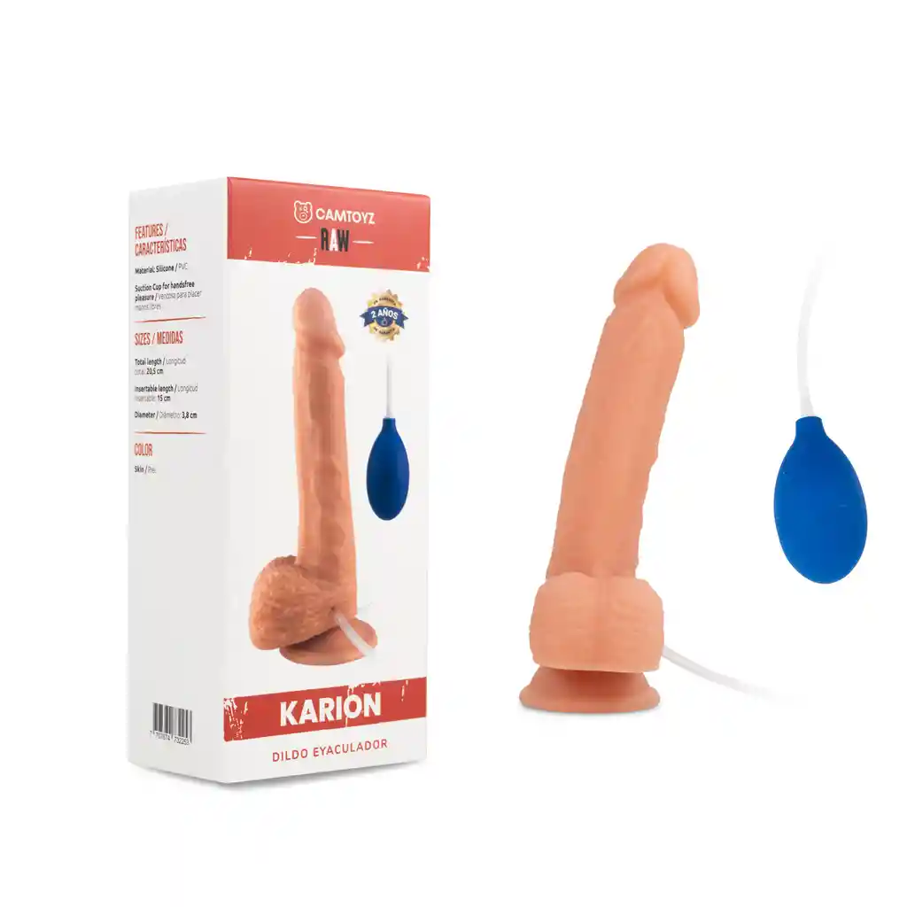 Dildo Realista Raw Eyaculador Karion Piel 21 Cm Camtoyz