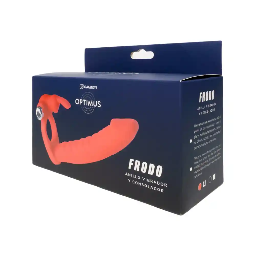 Anillo Vibrador Y Consolador Optimus Frodo Rojo Camtoyz