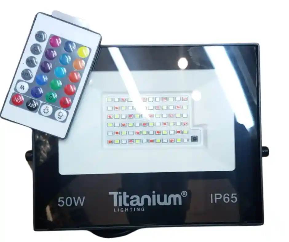 Reflector Led 50w Rgb Multicolor Con Control Titanium/mercury