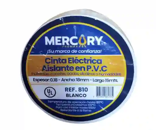 Cinta Aislante 15m Blanca Mercury