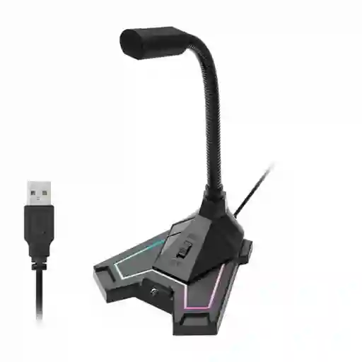 Microfono Gamer Flexib Usb Rgb