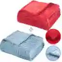 Set X2 Cobijas Térmicas Premium Ku Roja Y Grisáceo Azul