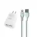 Cargador De Pared Iphone Aaa Dos Puertos Y Cable Usb A Lightning Gerlax A2ml 2.4a