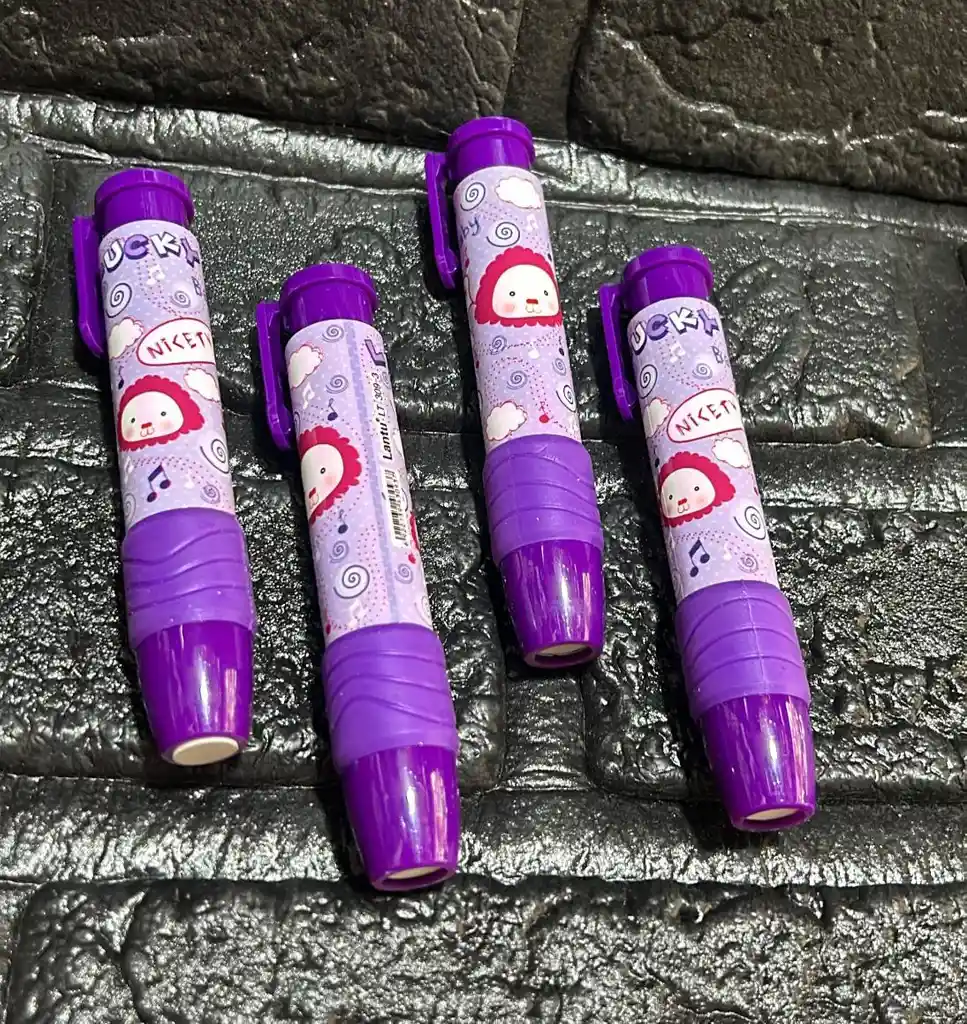 Borrador Retractil Infantil Morado