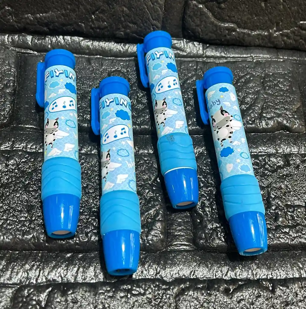 Borrador Retractil Infantil Azul