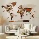 Mapa Mundo Decoracion Mapamundi 3d Madera 100% (150cm X 90cm) Incluye Kit De Instalacion