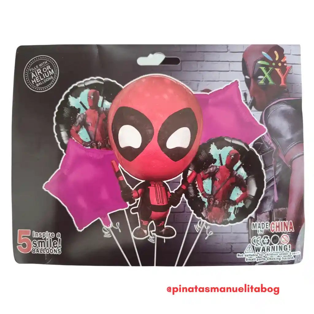 Kit De Globos Metalizados Deadpool