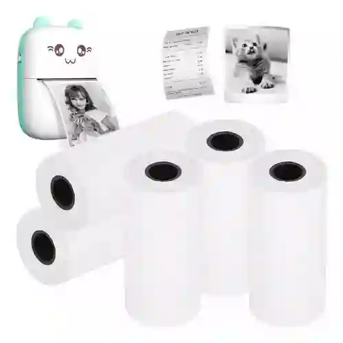 Rollo Termico Adhesivo Para Mini Impresora Paq X5