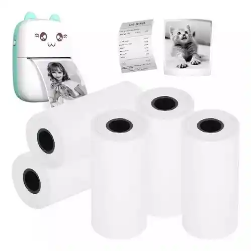 Rollo Termico Adhesivo Para Mini Impresora Paq X5