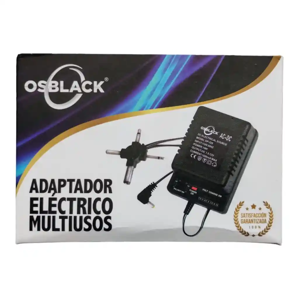 Adaptador Electrico Multiusos 1000ma Osblack