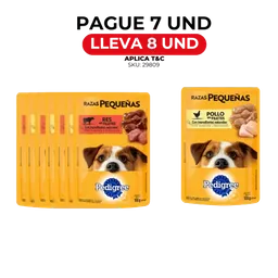 Pedigree Pouch Adulto Razas Pequeñas 100gm - Pague 7 Lleve 8