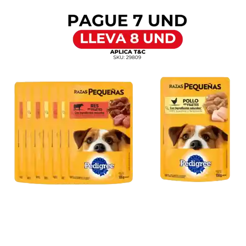 Pedigree Pouch Adulto Razas Pequeñas 100gm - Pague 7 Lleve 8