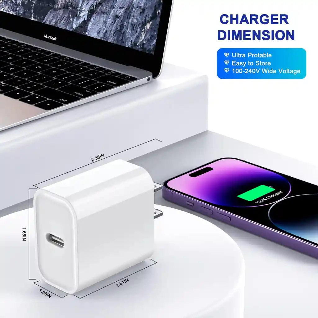 Cargador Completo Iphone 15 Pro Max 35w Usb - Tipo C