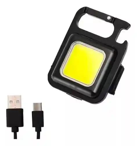 Mini Linterna 3 Modos De Luz Potente, Recargable Usb, Iman Llavero, Destapador