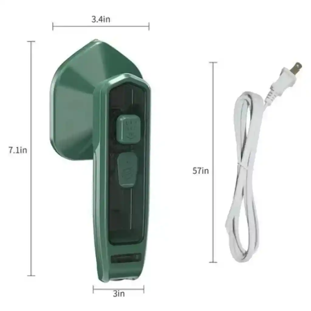 Plancha Para Ropa Mini Viajera Portátil Con Agua Y En Seco Color Verde