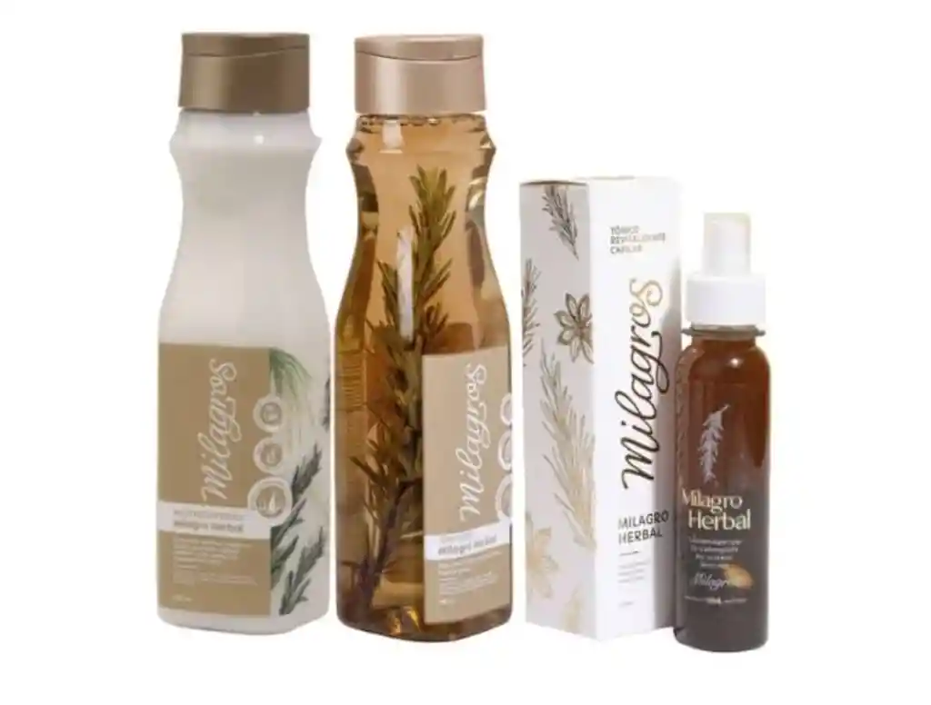 Kit Herbal Acondicionador Shampoo Y Tonico Milagros