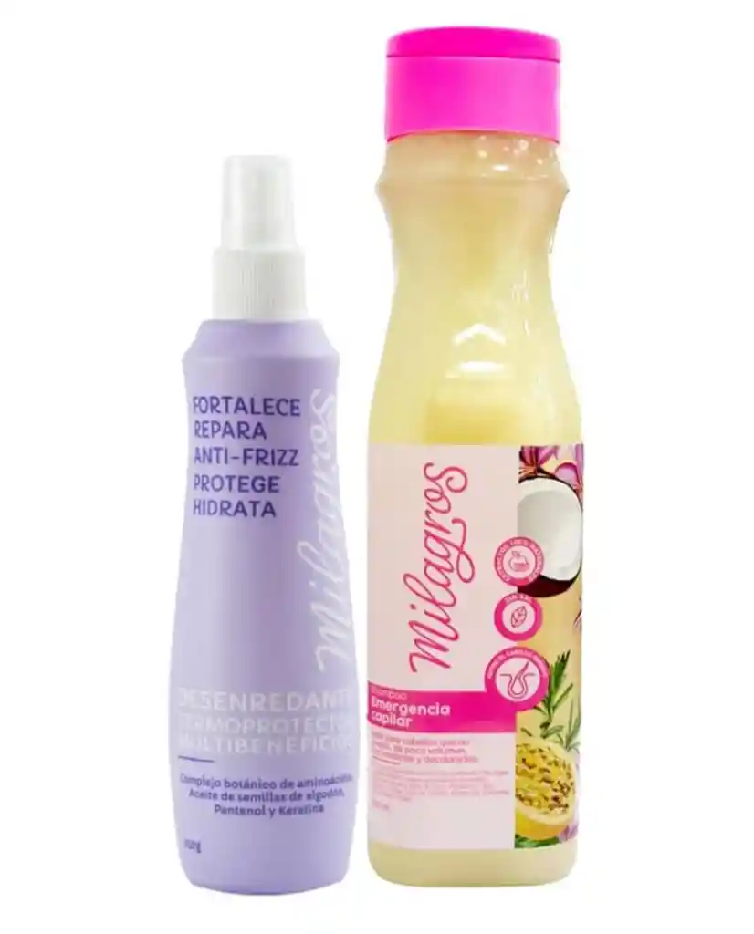 Desenredante Antifrizz Y Shampoo Emergencia Capilar Milagros