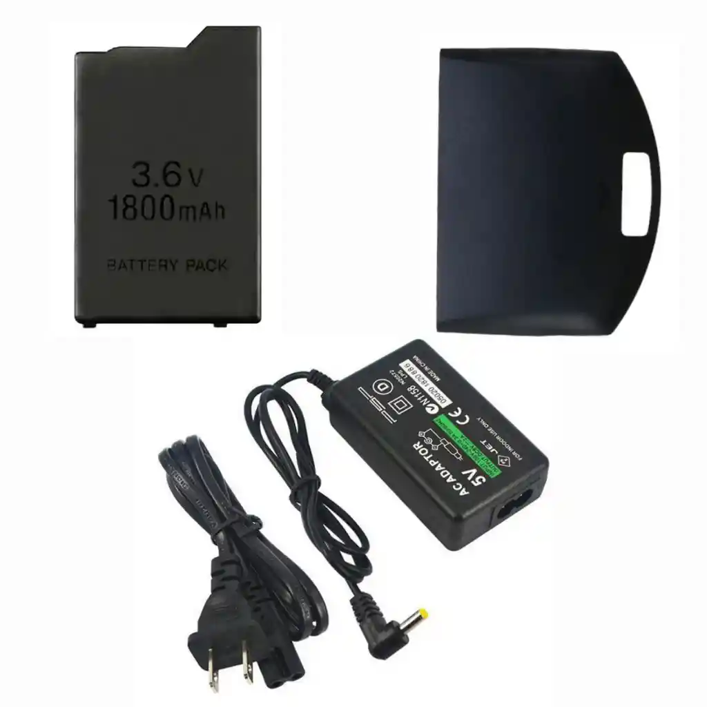 Cargador Adaptador De Energia+ Pila+ Tapa Para Psp 1000