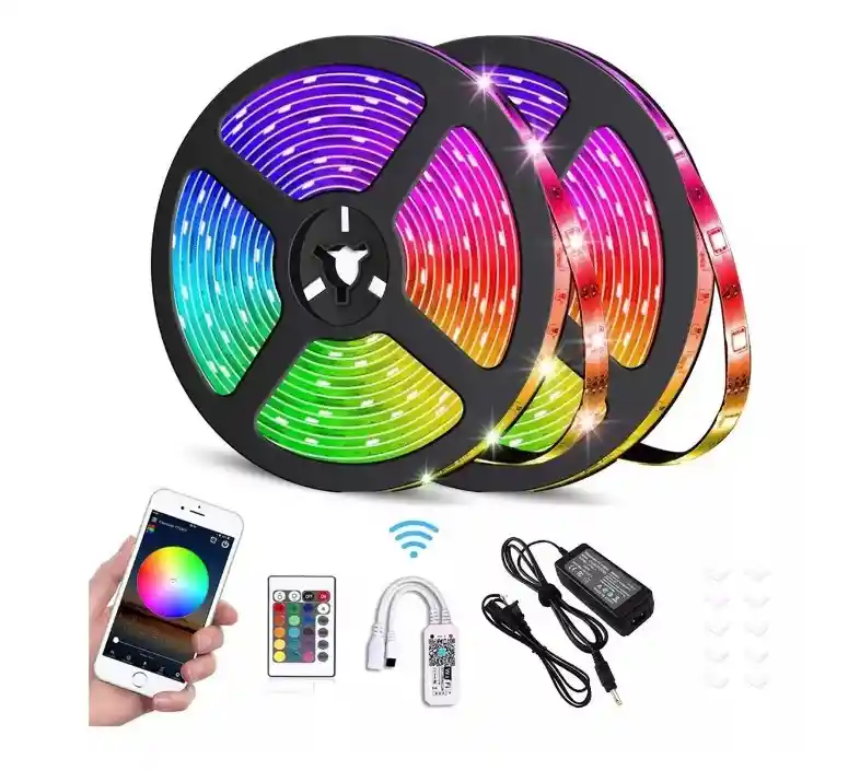 Cinta Luz Rgb Led Ritmica 5 Metros Bluetooth + Control + App