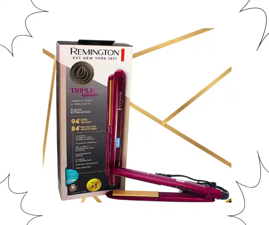 Plancha De Cabello Remington Triple Infusion Keratina,argan,macadamia