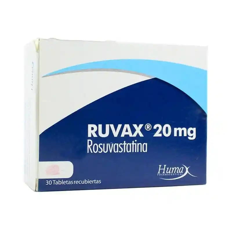 Ruvax 20 Mg Rosuvastatina 30 Tabletas Recubiertas