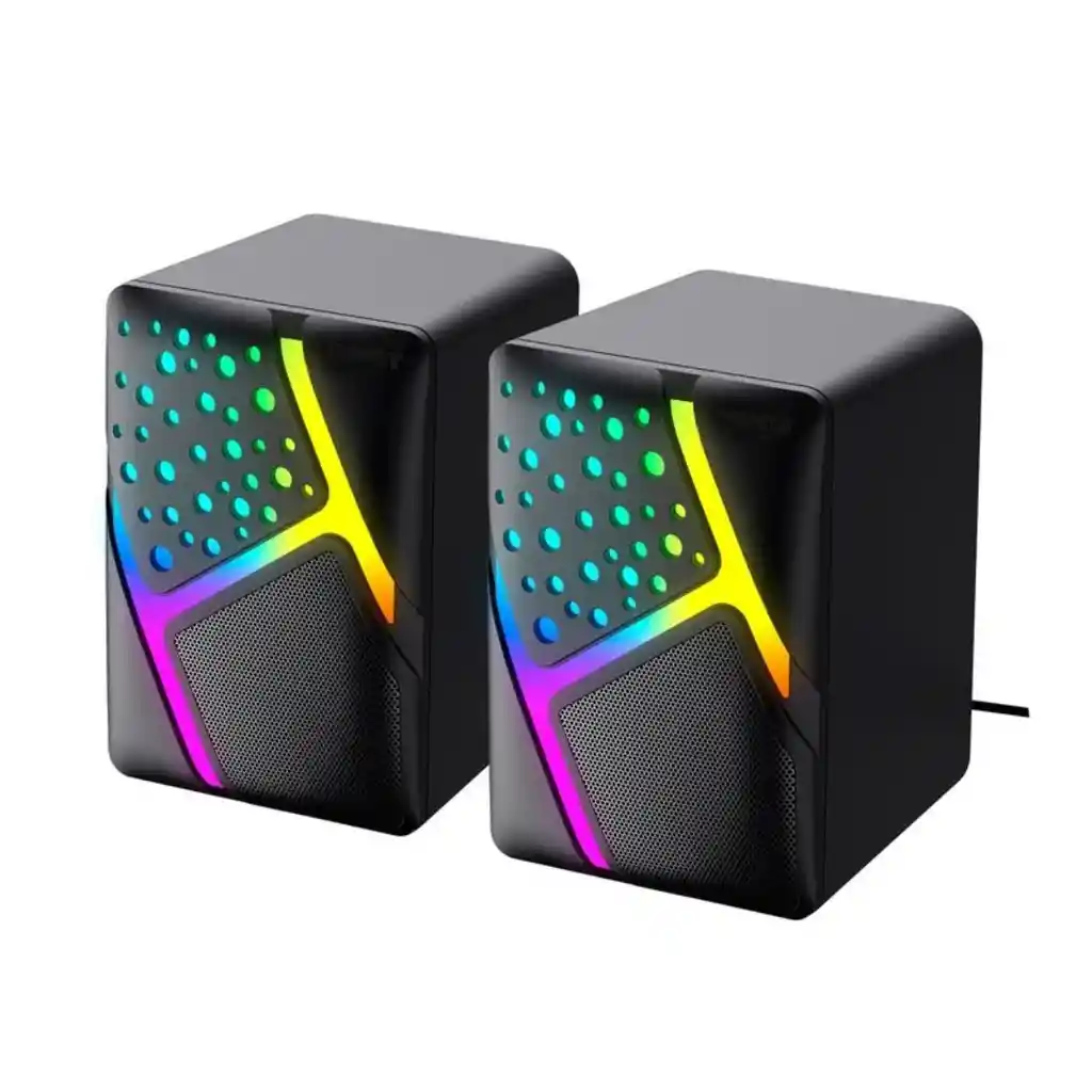 Parlantes Usb Rgb Control De Volumen Sistema 2.0 | Sub-bass