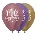 Globo Unidad Latex R 12 Feliz Cumpleaños Con Helio