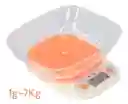 Bascula, Gramera Digital Con Tazon Cocina 1g / 7kg, (color Naranja)
