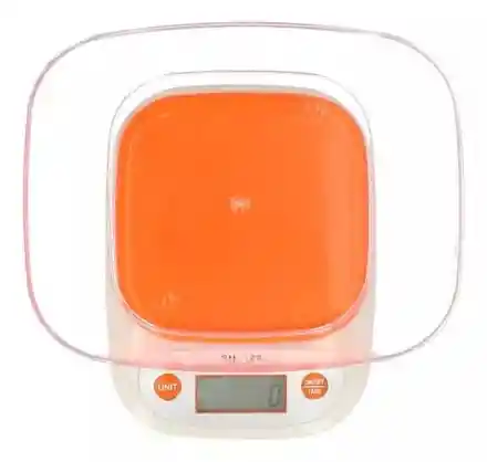 Bascula, Gramera Digital Con Tazon Cocina 1g / 7kg, (color Naranja)