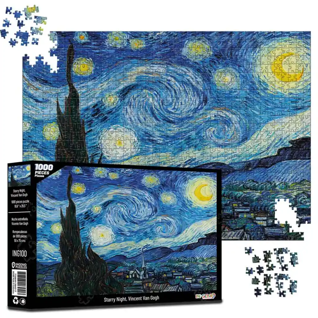 Rompecabezas 1000 Piezas Starry Night Vincent Van Gogh - Línea E